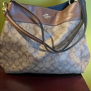 Coach Brown and Tan Shoulder Bag